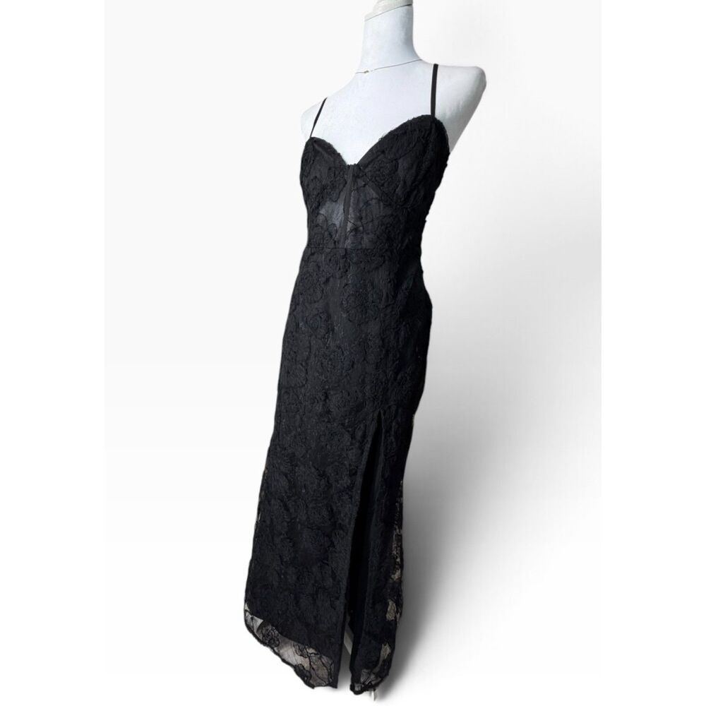 Lulus Black Lace Floral Sleeveless Maxi Dress XXL - Picture 3 of 12